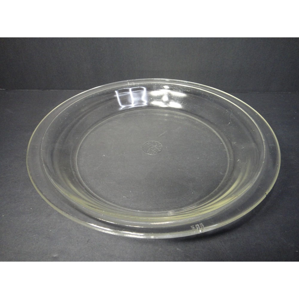 Antique Vintage Pyrex Clear Glass 9.5 Inch Round Pie Plate Dish USA Made Stamped